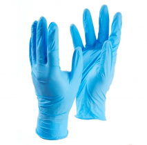Перчатки смотровые нитриловые размер L,голубые Yerun Plastic