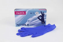 Перчатки нитриловые смотровые нестерильные неопудренные (МЕДИОК) цвет голубой  размер L