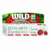 Детская Зубная паста PRESIDENT Junior 6+ Wild Strawberry 50RDA 50мл