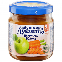 Лукошко Пюре Морковь и Яблоко без сахара с 3,5 мес