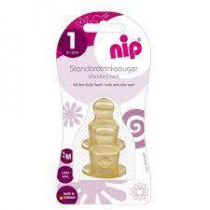 NIP Соска для бутылочки, латекс, размер 1 (0-6 мес)